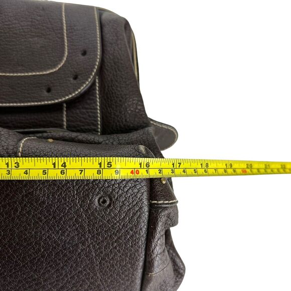 etienne aigner brown leather zip around flap large tote bag Purse - Picture 13 of 16